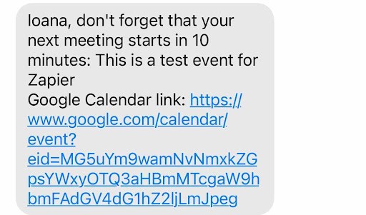 screenshot - meeting reminder