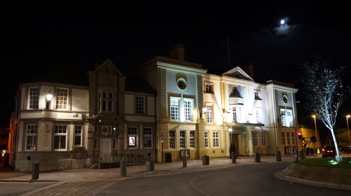 beautiful restored house at night