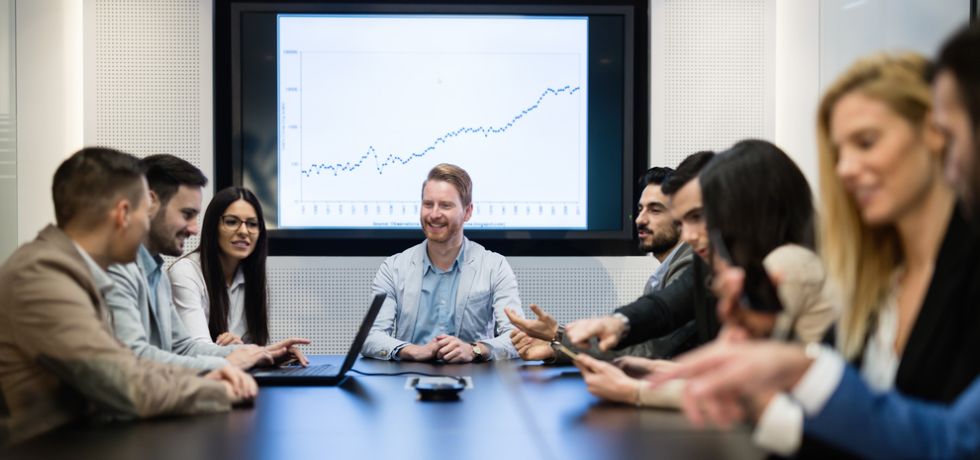 Company meeting at the conference room