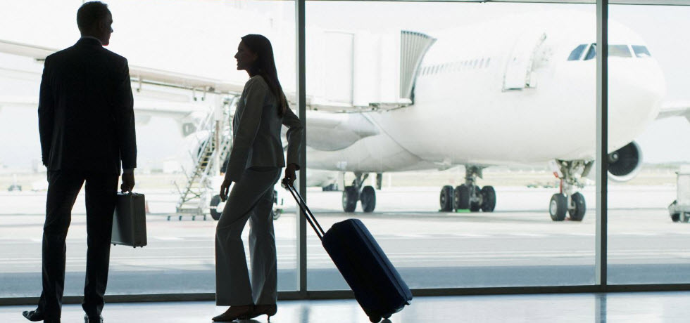 Man and woman at airport