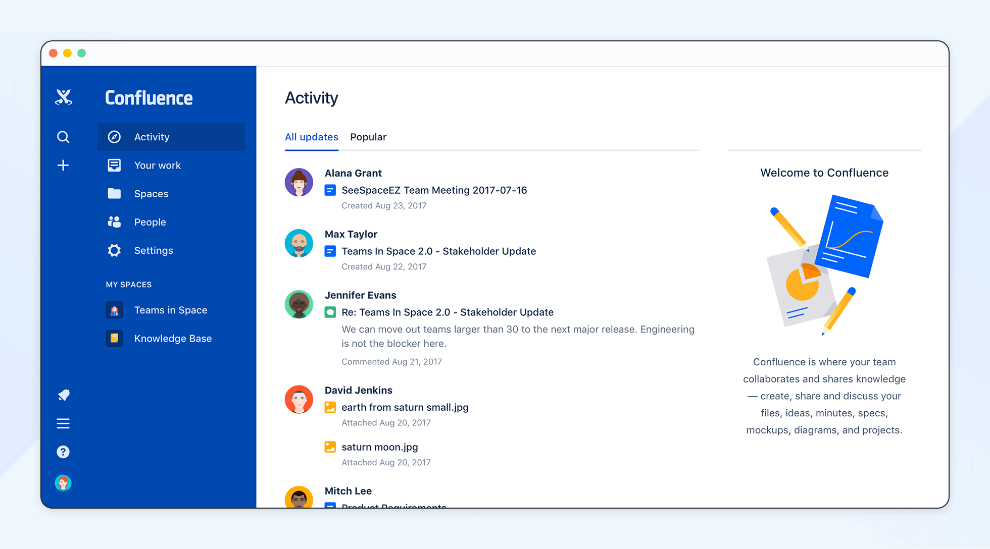 Screenshot of Confluence