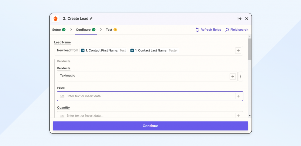 Create lead in Nutshell CRM integrations