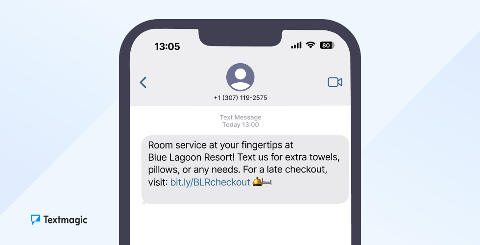 Hospitality SMS - room service requests