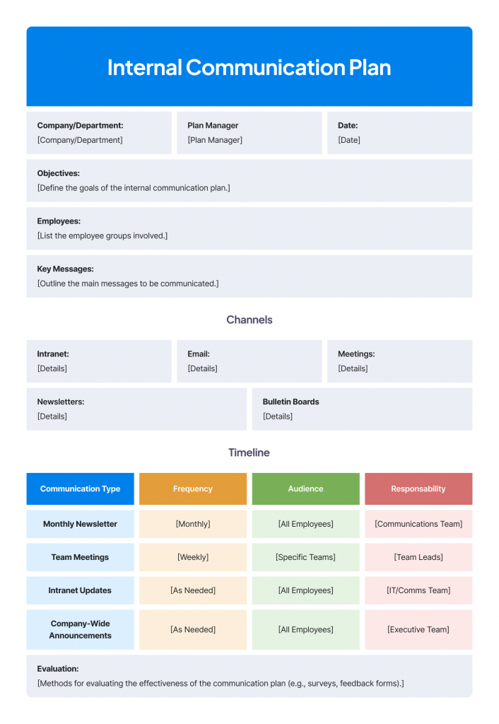 Internal Communication Plan - template