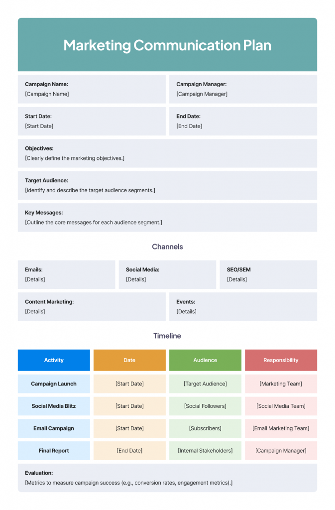 Marketing Communication Plan - template