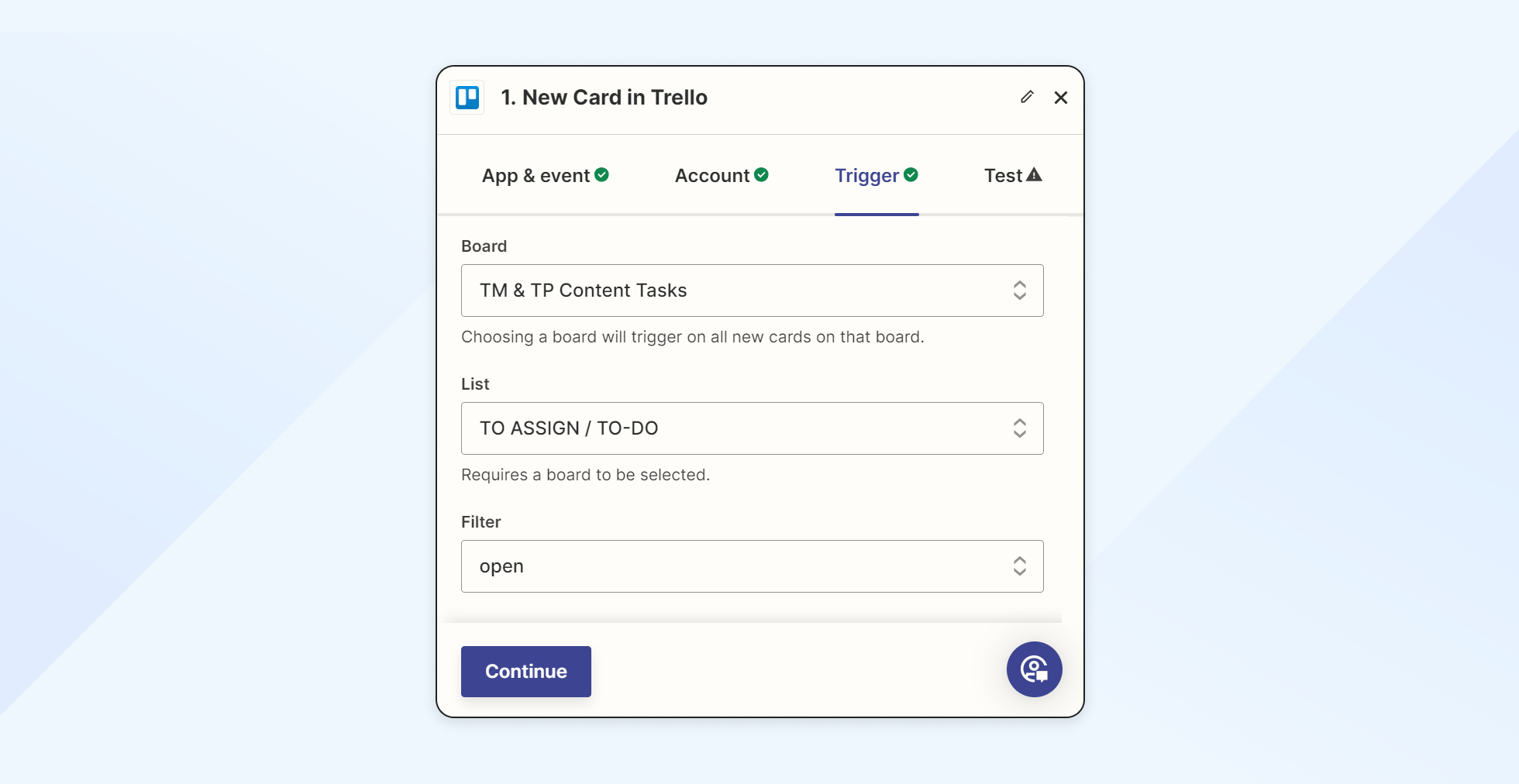 Trello Textmagic Zapier of trigger event customization